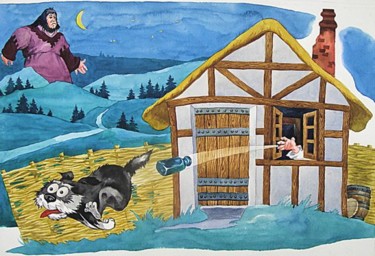 Картина под названием "Дж.Толкиен. Фермер…" - Андрей Мазин, Подлинное произведение искусства