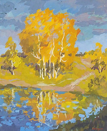Картина под названием "Золотая осень" - Андрей Мазин, Подлинное произведение искусства