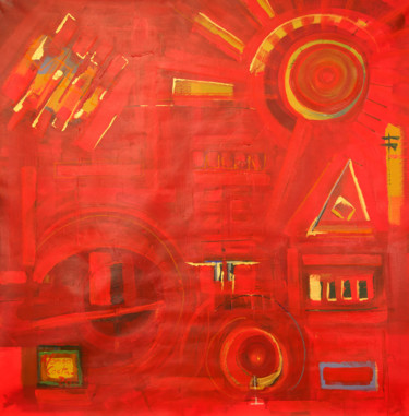 Painting titled "Relaxamento vermelho" by Afonso Costa, Original Artwork, Acrylic