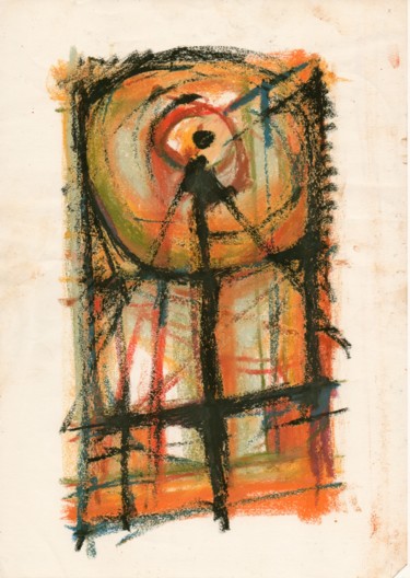 Painting titled "Abstração dos Jardi…" by Afonso Costa, Original Artwork, Pastel