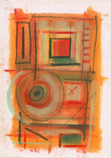 Schilderij getiteld "Abstração dos Jardi…" door Afonso Costa, Origineel Kunstwerk, Pastel