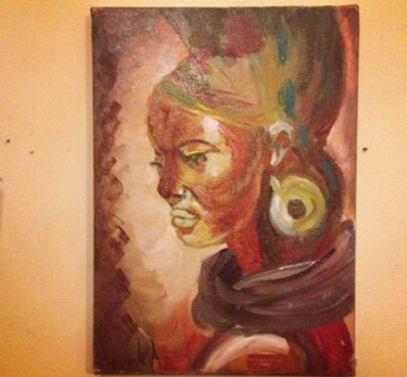 Pintura titulada "AFRICAN BEAUTÈ" por Afef Smaali, Obra de arte original