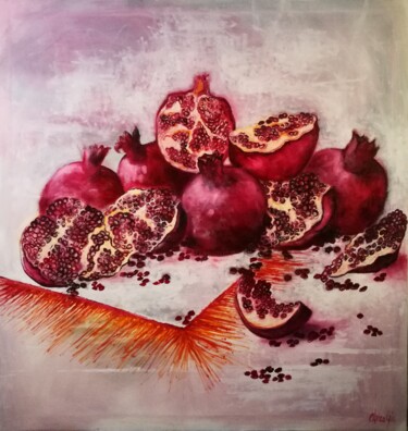 Painting titled "GRANADAS" by África Gil, Original Artwork, Oil