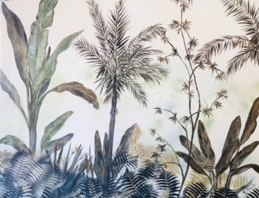 Peinture intitulée "paysage imaginaire" par Christine Daviles, Œuvre d'art originale, Acrylique Monté sur Châssis en bois