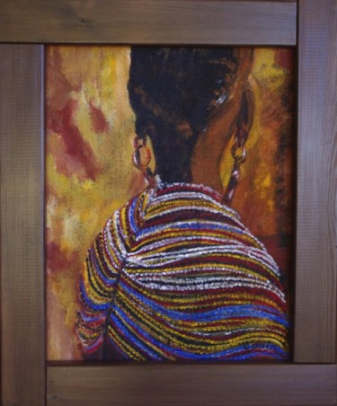 Malerei mit dem Titel "Parure masaï" von Christine Daviles, Original-Kunstwerk