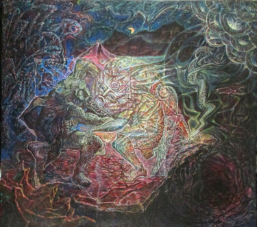 Картина под названием "Иаков. Бытие 32:24" - Михаил Астафьев, Подлинное произведение искусства, Масло