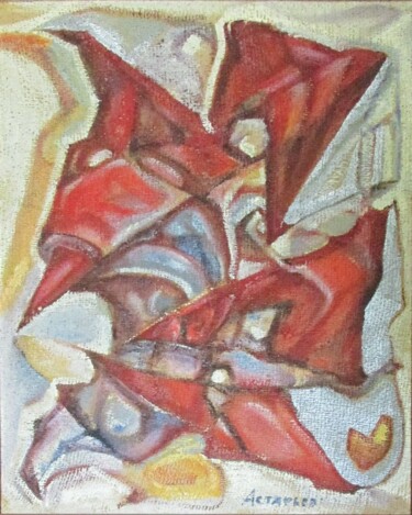 Painting titled "Композиция №8" by Mikhail Astafev, Original Artwork, Oil