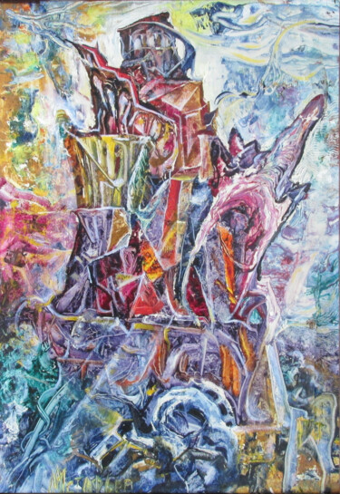 Ζωγραφική με τίτλο "Вавилонская башня" από Михаил Астафьев, Αυθεντικά έργα τέχνης, Λάδι