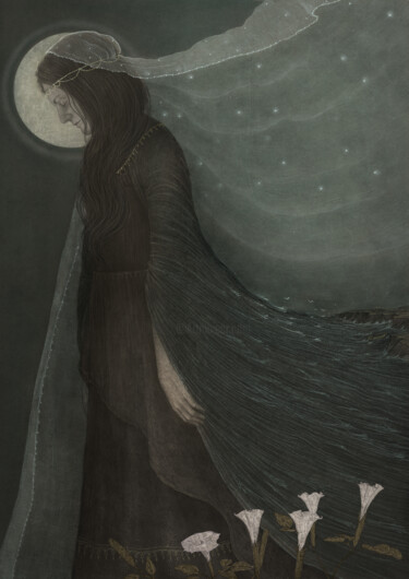 Estampas & grabados titulada "The moon reflected…" por Afsoon Shahriari, Obra de arte original, Impresión analógica