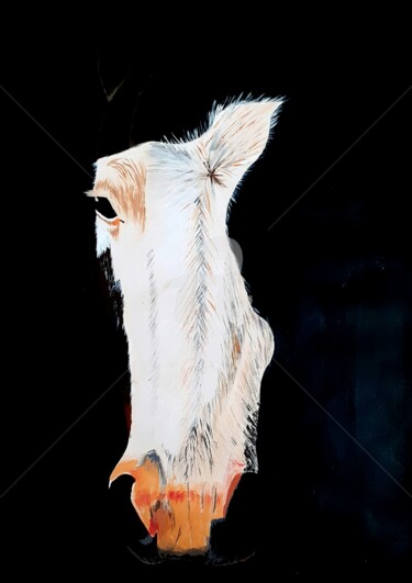 Peinture intitulée "Horse" par Afzal Shaikh, Œuvre d'art originale, Acrylique