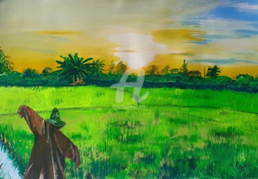 Malerei mit dem Titel "Vastu Sunrise" von Afzal Shaikh, Original-Kunstwerk, Acryl