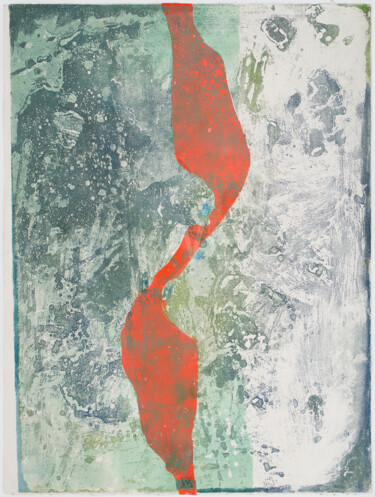 Prenten & gravures getiteld "Rive Rouge" door Aga Werner, Origineel Kunstwerk, Gravure