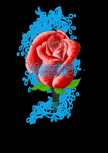 Digitale Kunst mit dem Titel ""Rose"" von Agaba Agabaidu Favour Uloko, Original-Kunstwerk, Digitale Malerei