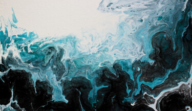 Painting titled "The Ocean of Chaos" by Elena Agaltseva-Barskaya, Original Artwork, Acrylic Mounted on Wood Panel
