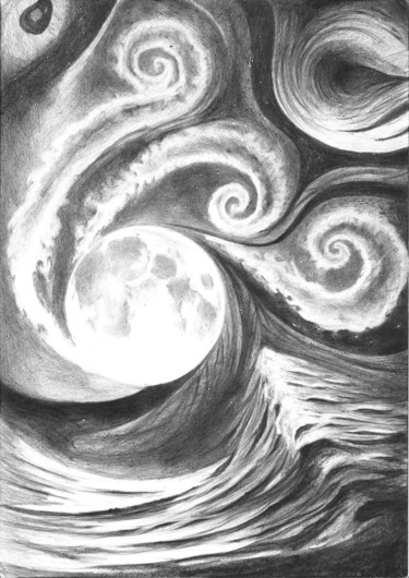 Tides causer Zeichnungen mit dem Titel "Tides causer" von Tarik Aganović, Original-Kunstwerk, Bleistift