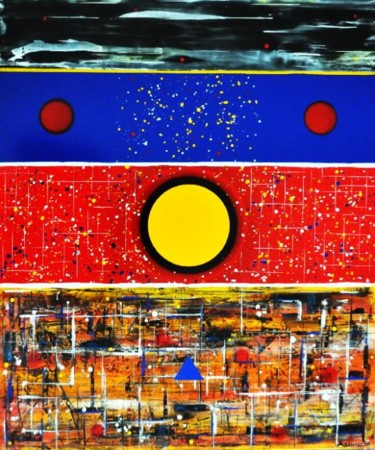 Pintura intitulada "BIG BANG COMPOSIÇÃO…" por António Nunes Agante, Obras de arte originais