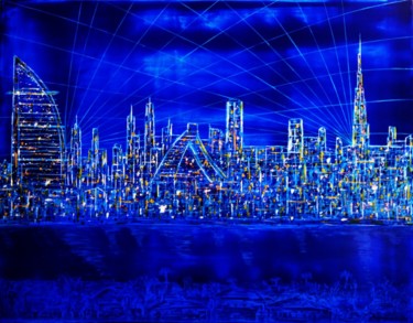 Painting titled "“CITIES OF WORLD”,…" by António Nunes Agante, Original Artwork, Acrylic Mounted on Wood Stretcher frame