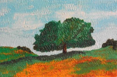 Peinture intitulée "Un arbre sur la col…" par Anne Garnier, Œuvre d'art originale