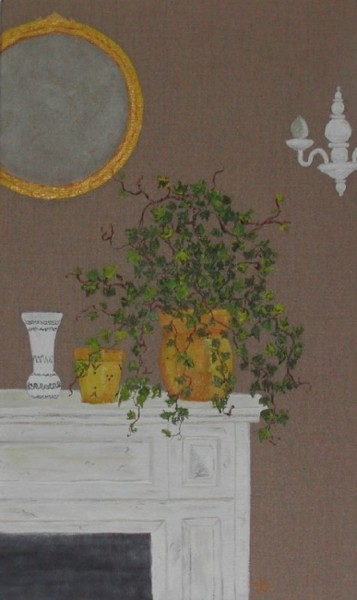 Peinture intitulée "Sur la cheminée" par Anne Garnier, Œuvre d'art originale