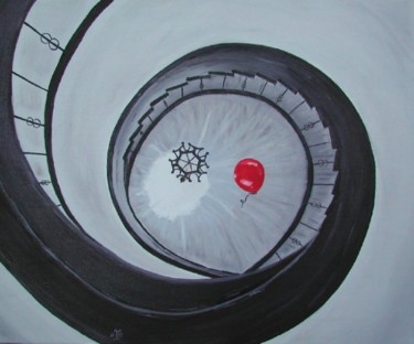 Peinture intitulée "Le ballon rouge" par Anne Garnier, Œuvre d'art originale