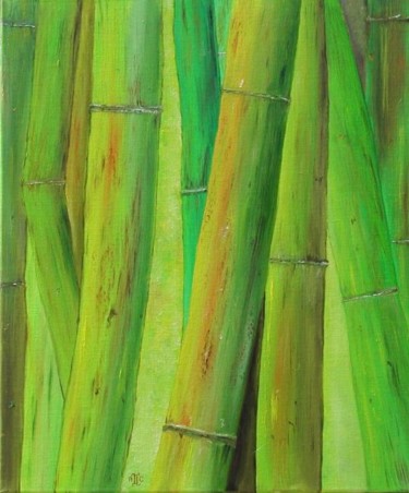 Peinture intitulée "Les bambous" par Anne Garnier, Œuvre d'art originale