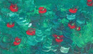 Peinture intitulée "Des coquelicots dan…" par Anne Garnier, Œuvre d'art originale