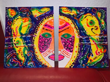 Painting titled "Echoes of Ancestors" by Agarti Art, Original Artwork, Acrylic