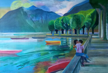 Pintura intitulada "Harbor of dreams (3)" por Agata Lis, Obras de arte originais, Óleo