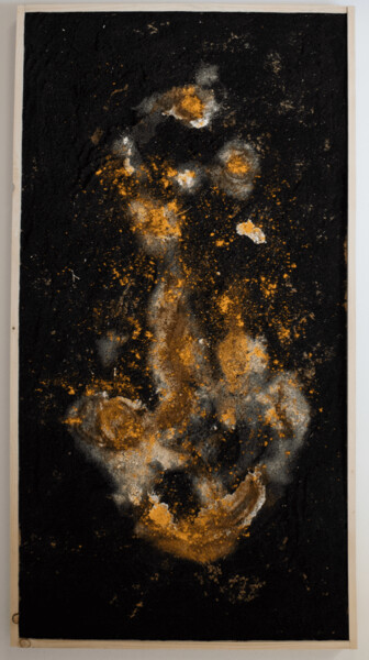 Painting titled "Nebulosa" by Agata Sand, Original Artwork, Sand Mounted on Cardboard