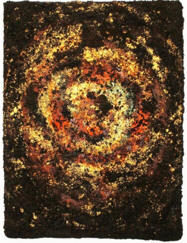 Painting titled "Enso" by Agata Sand, Original Artwork, Sand Mounted on Wood Panel