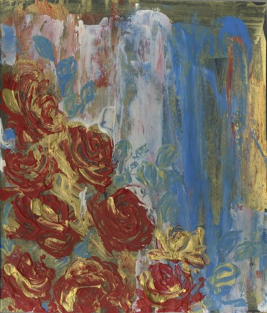 Картина под названием "Fresh roses" - Agatha Ya Sokolova, Подлинное произведение искусства, Акрил