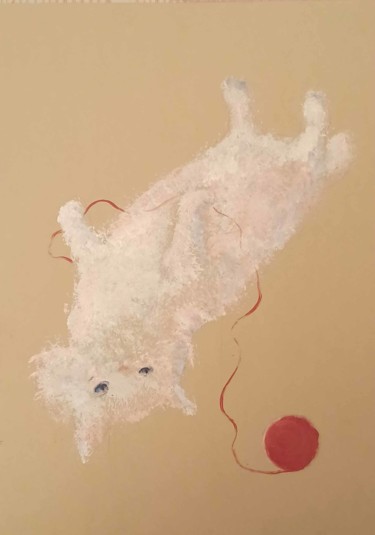 Pittura intitolato "Cat Flight" da Agatha Ya Sokolova, Opera d'arte originale, Olio