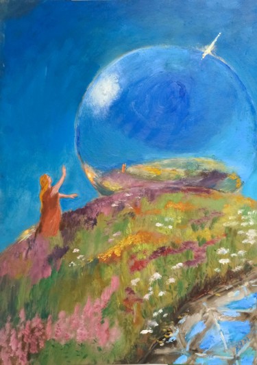 Peinture intitulée "Unpromising planet" par Agatha Ya Sokolova, Œuvre d'art originale, Huile