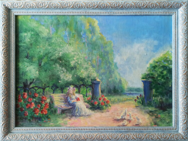 Painting titled "Summer Day" by Agatha Ya Sokolova, Original Artwork, Oil Mounted on Wood Stretcher frame