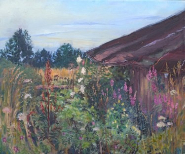 Painting titled "The grasses are sig…" by Agatha Ya Sokolova, Original Artwork, Oil