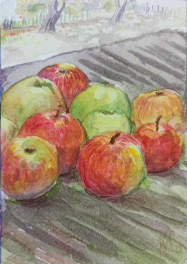 绘画 标题为“Apples” 由Agatha Ya Sokolova, 原创艺术品, 水彩