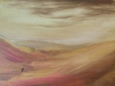 Painting titled "Dune" by Agatha Ya Sokolova, Original Artwork, Oil Mounted on Wood Stretcher frame