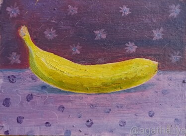 Painting titled "香蕉   BananaFrom the…" by Agatha Ya Sokolova, Original Artwork, Oil Mounted on Cardboard