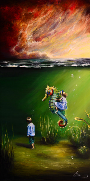 Malerei mit dem Titel "The subconscious -…" von Agata Buczek, Original-Kunstwerk, Öl