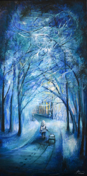 Painting titled "Winter" by Agata Buczek, Original Artwork, Acrylic