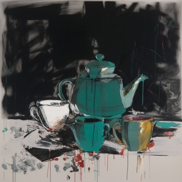 Peinture intitulée "Green Harmony" par Elena Aleksandrova, Œuvre d'art originale, Acrylique