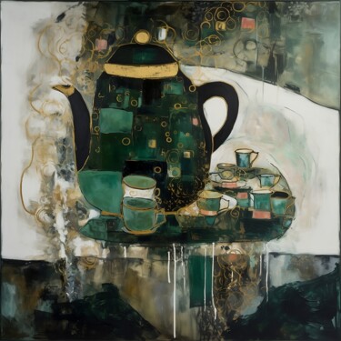 Peinture intitulée "Green Symphony" par Elena Aleksandrova, Œuvre d'art originale, Acrylique