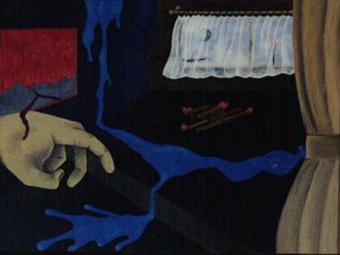 Pittura intitolato "la nascita" da René Cavicchi, Opera d'arte originale