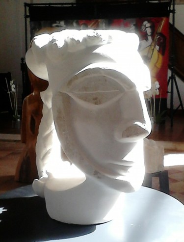 Sculpture intitulée "le grand senti ment…" par Agbée, Œuvre d'art originale, Pierre