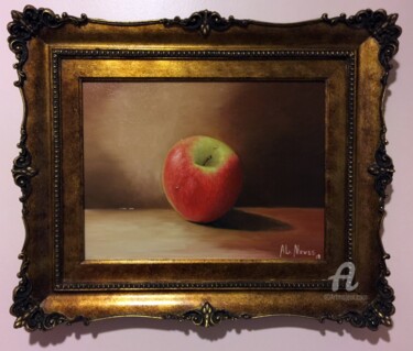 Painting titled "One Apple" by Alexandre George, Original Artwork, Oil