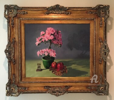 Pittura intitolato "Azaleas" da Alexandre George, Opera d'arte originale, Olio