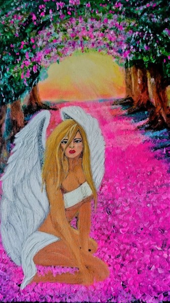 Peinture intitulée "L'ange" par Agl, Œuvre d'art originale, Acrylique