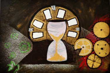 Painting titled "le temps" by Agl, Original Artwork, Acrylic Mounted on Wood Stretcher frame