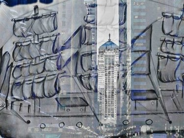 Arts numériques intitulée "bateau urbain" par Agl, Œuvre d'art originale