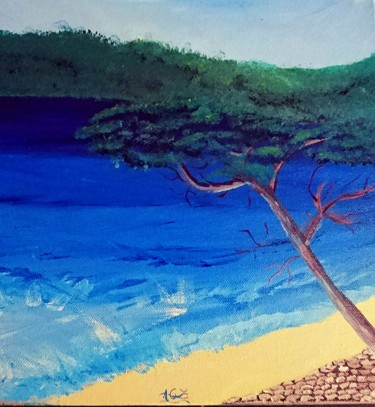 Pintura titulada "paysage marin" por Agl, Obra de arte original, Acrílico Montado en Bastidor de camilla de madera